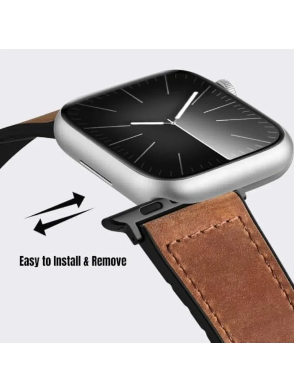 Genuine Leather Replacement Watch Band for Apple Watch 38mm-49mm, Stylish